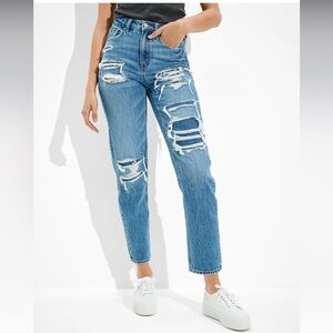 American Eagle Outfitters Light Blue Distressed Boyfriend Jeans Scandi Girl